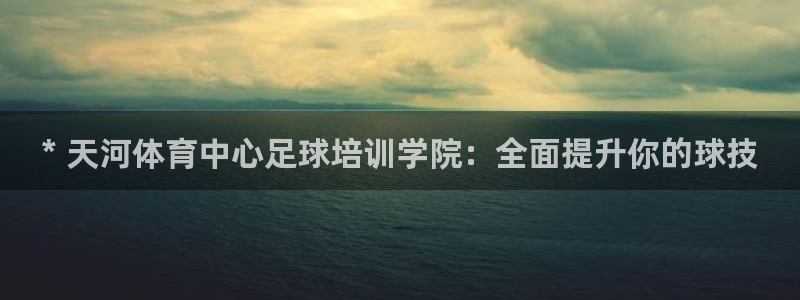 富联平台登录入口官网：* 天河体育中心足球培训学院：全面提升